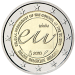 moeda Bélgica 2€ 2010 Presidência da U.E.