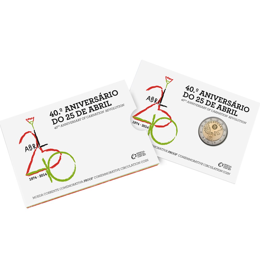 Moeda Portugal 2€ 25 de Abril 2014 Proof