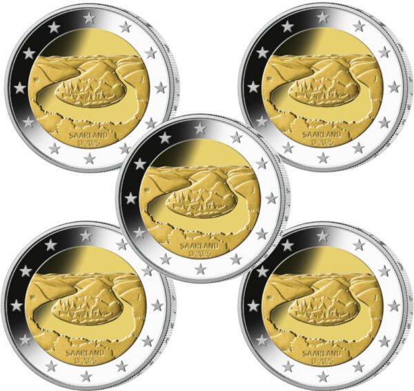 Alemanha 2 Euro 2025 Saarland (5 Letras)