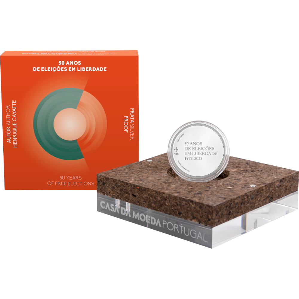 10 Euros 2025 Proof 50 ANOS DE ELEIÇÕES EM LIBERDADE