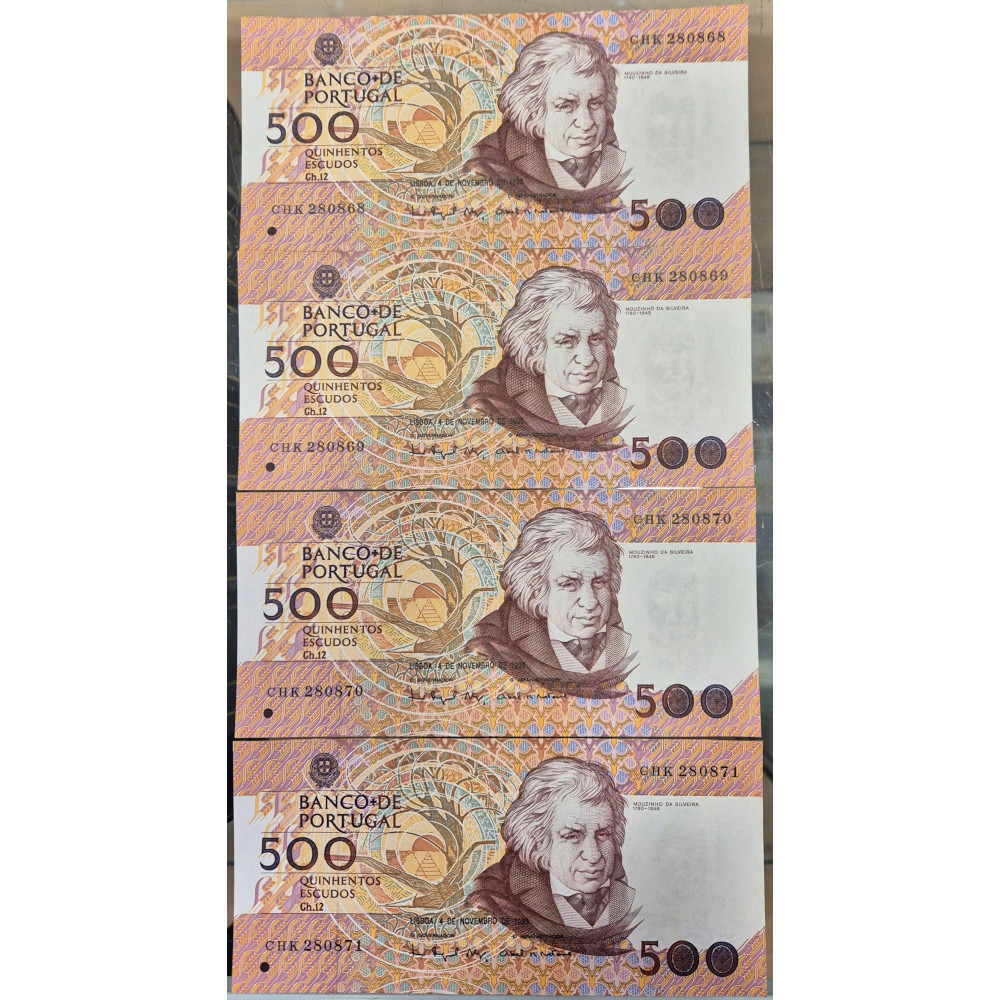 Lote 4 notas - 500$00 Ch.12 (04/11/1993)