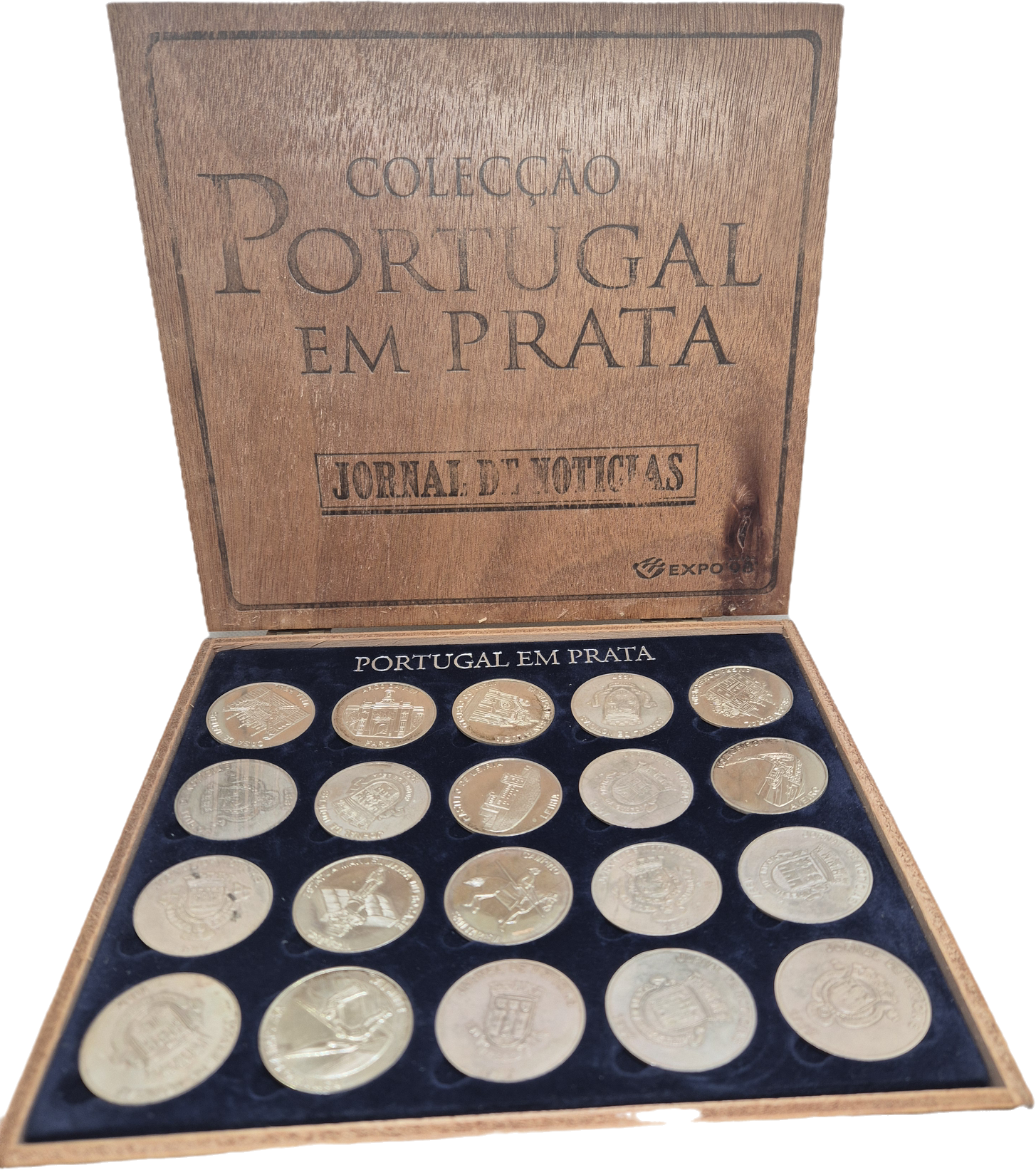 Coleção de medalhas em prata