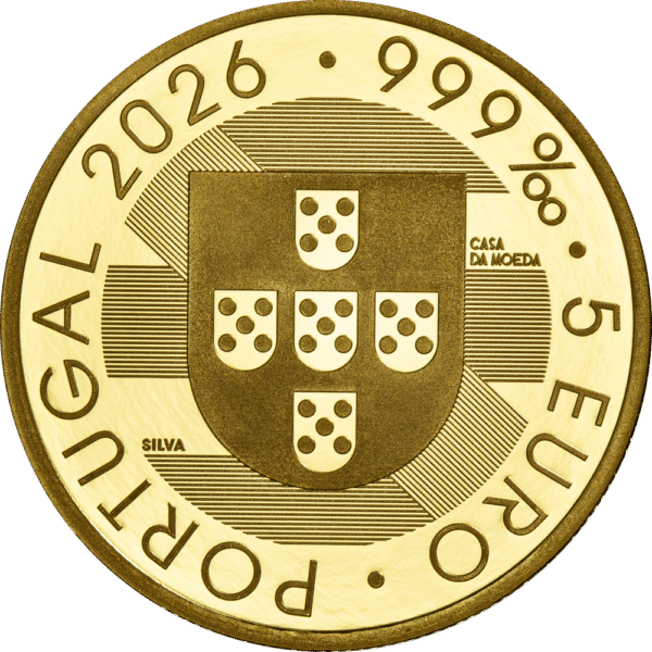 moeda Portugal 5€ 2026 Português Ouro 999%