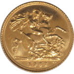 meia libra em ouro 1982 - verso