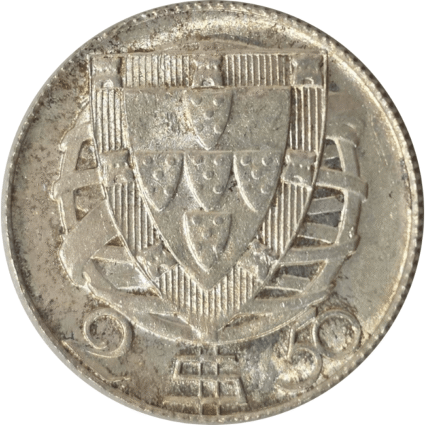 Moeda de 2,5 escudos de 1948 em prata - verso